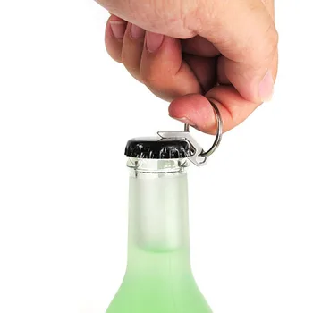 Titano lydinio kūrybos mini butelio atidarytuvas gali atidarytuvas, nerūdijančio plieno daugiafunkcinis klavišą užsegimas lauko EDC