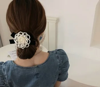 Korėjos Dongdaemun plaukų aksesuarai galvos virvę prancūzijos šviesą pearl gėlių peteliškę plaukų gumos juosta moterų ins Sen sistema