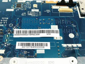 FRU/PN 5B20G45932 Lenovo B50-70 Nešiojamas mainboard Su SR1EF I5-4210U ZIWB2/ZIWB3/ZIWE1 LA-B092P plokštė DDR3L testas