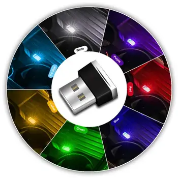 Mini LED Automobilių Šviesos Auto Interjero USB Atmosfera, Šviesos, Plug And Play Dekoro Lempos Avarinio Apšvietimo PC Auto Produktus, Automobilių Priedų