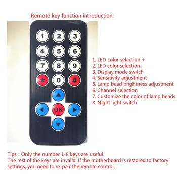 1.5 Metrų Garso ir Muzikos Dažnių Lygio Indikatorius Dual 30/60/90 LED Spalvingas Lankstus, Minkštas juostos Garso Valdymas Balsu Nuotolinis Valdymas