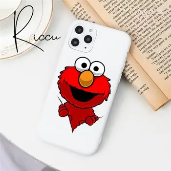 Sezamų Cookie Monster Elmo Telefono dėklas skirtas Iphone 12 11 Pro Max Mini XS 8 7 6 6s Plus X XR Candy Baltas Silikoninis Atvejais Dangtis