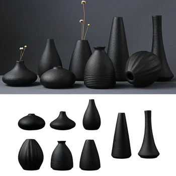 Šiuolaikinės Juodosios Keramikos Sausų Gėlių Vaza Sodinamoji Puodą, Virtuvė, Gyvenamasis Kambarys Dekoro