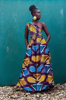 Moterys Afrikos Spausdinti Jumpsuits Boho Rompers V-Kaklo Multi-Way Suknelė Šalis Afrikos Suknelės Moterims Afrikos Drabužių, Apsiaustą Afrikinio