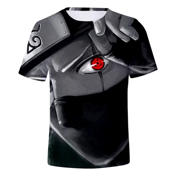 2021 Vasaros vyriški marškinėliai Atsitiktinis Didelio Dydžio 3D Spausdinimo Japanese Ninja Anime Kakashi Sasuke Vaikų Viršų