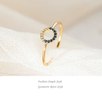 YIZIZAI Moterų White Crystal Akmens Žiedas, Sidabro Spalvos Mėlyna Cirkonis Žiedai, Moterų Nuotakos Turas Vestuvinis Žiedas