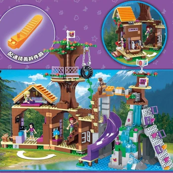 Nuotykių 872PCS Draugų Stovykla Pobūdžio Statyba Blokai Medžio Namas Mergina Plytų Žaislai Vaikams Kalėdų Dovanos Vaikams Modelis
