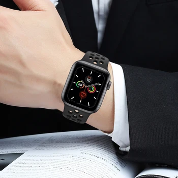 Dirželis Apple Watch Band 44mm 40mm Sporto juostos 42mm 38mm Silikono watchband apyrankę reikmenys iwacth series 5 4 3