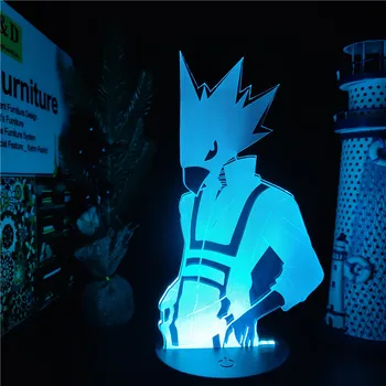 Boku no Herojus akademinės bendruomenės Tokoyami Fumikage 3D Led ANIME Žibintai MANO HEROJUS akademinės bendruomenės pagrindiniai kištukiniai naktinių lempų lizdai Lampara vidaus Apdaila