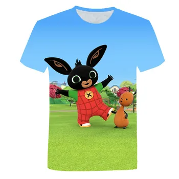 2021 m. vasarą naujų berniukų ir mergaičių 3D spausdinimo triušis T-shirt, atsitiktinis animacinių filmų top, asmeninį mados stilius, patogus Harajuku