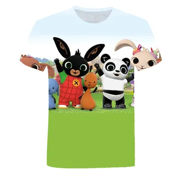2021 m. vasarą naujų berniukų ir mergaičių 3D spausdinimo triušis T-shirt, atsitiktinis animacinių filmų top, asmeninį mados stilius, patogus Harajuku