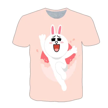 3D Mergaitė Animaciją, Bing, Juokingas Bunny ir Lokys T-marškinėliai, Drabužiai Įvairių Spalvų Poliesteris T Shirts Vasaros Harajuku Berniukas Animacija Kostiumas