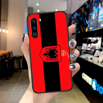 Albanijos respublikos Vėliavos Telefoną Atveju Huawei P Mate Smart 10 20 30 40 Lite Z 2019 Pro juodo Dangtelio Dažymas Premjero Minkštas Coque