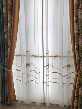 Cortinas Dormitorio Užuolaidų Europos Stiliaus Granulių Vien Už Kambarį Miegamasis Gražus 3d Tiulio Kalnai Modelis Užsakymą