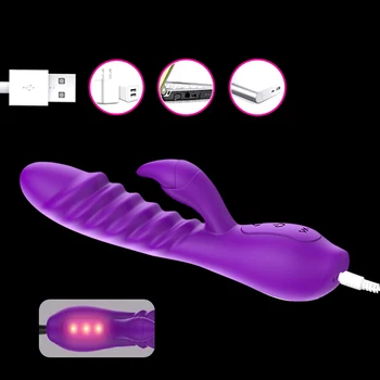 G Spot Rabbit Vibratorius 10 Greičio Dildo Sekso Žaislas Moterims Dviguba Vibracija Šildymo Makšties Klitorio Masažas, Moterų Orgazmas Sekso Prod