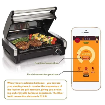 Belaidžio Mėsos Kepsnys Termometras už Orkaitė Grilis GRILIS Rūkalius Rotisserie Virtuvės Smart Digital 