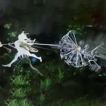 2D Sodo Fėja Apdailos Kuolo Pasakų Žaidžia/su Kiaulpienių Metalo Meno Elf Siluetas Ornamentu Lauko