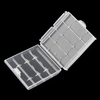 Patvaraus Plastiko Baterijos Laikymo Dėžutė Kieto Plastiko Atveju 4 Vnt AA AAA Baterijos, Nešiojamų Baterijų Laikiklį 6cm x 1.5 cm x 6cm