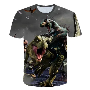 Animacinių filmų Dinozaurų marškinėliai 3D atspausdintas Palaidinukė Hoodie Harajuku Juros periodo parkas Rudenį Streetwear Berniukų ir mergaičių Atsitiktinis marškinėliai