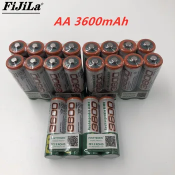 Originalus AA 3600mAh Įkrovimo Baterija (akumuliatorius) 1.2 V 3600mAh elektroninių fotoaparatai, kameros, žaislai Ni-MH NIMH iš Anksto įkrauti Bateria