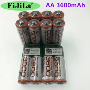 Originalus AA 3600mAh Įkrovimo Baterija (akumuliatorius) 1.2 V 3600mAh elektroninių fotoaparatai, kameros, žaislai Ni-MH NIMH iš Anksto įkrauti Bateria