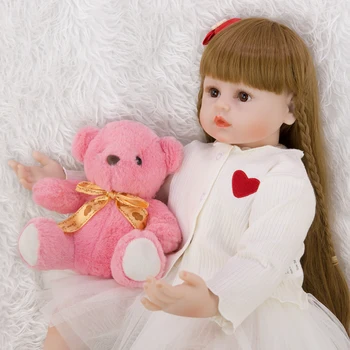 Naujas Dizainas Reborn Baby Princess Lėlių 60cm Silikono Minkštos Medvilnės Kūno Nuostabi Atgimsta Bamblys Bonecas Meninas Mados Kalėdų Dovana