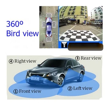 HD 3D 360 Paukščių Nuomone Panoraminis Diktofonas, Fotoaparatas Auto Panoraminis galinio vaizdo Kamera 360° Parkavimo Sistema, Naktinio Matymo Atbuline Kamera