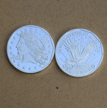 Amerikos Laisvės Statula ir Taikos Skrybėlę Plikas Erelis Sidabro Spalvos, Padengtą Progines monetas, Ženklelis Medalis Suvenyrų Suvenyrų Šalis