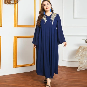 Ramadanas Eid Mubarakas Suknelės Abayas Moterų Siuvinėjimo Abaja Dubajus Turkijos Islamo Musulmonų Suknelė, Hijab Vestidos Skraiste Longue Kaftan