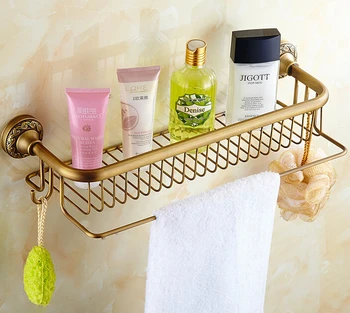 Aukštos kokybės Naujas Turistų iš viso žalvario antikvariniai vonios lentynos su rankšluosčiu baras vonios šampūnas turėtojas vonios kambario aksesuarai