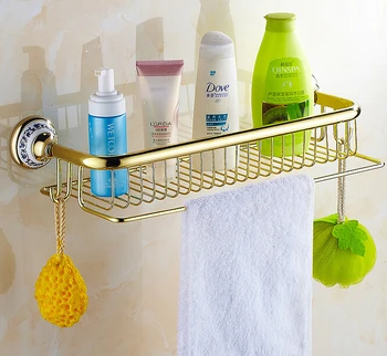 Aukštos kokybės Naujas Turistų iš viso žalvario antikvariniai vonios lentynos su rankšluosčiu baras vonios šampūnas turėtojas vonios kambario aksesuarai