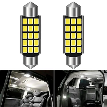 2x C5W Canbus LED Girlianda 31mm 36mm 39mm 42mm automobilių Lemputės Interjero Skaitymo Šviesa Licencijos Plokštės Lempa Balta 6000K NE Klaida