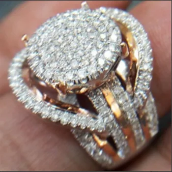 Žiedai Moterų Mados Europos ir Amerikos Stiliaus Micro-inkrustacijos Turas Deimantų Žiedai Prabangus Vestuvinis Žiedas Juvelyriniai dirbiniai Didmeninė