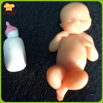 Mini Baby Formų Naujagimių Silikoninės Formos 3D Polimerų Lėlės Stamper Minkštas Pelėsių
