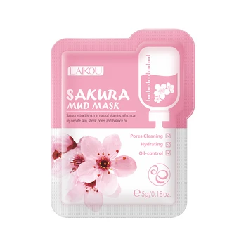 LAIKOU Japonija Sakura Purvo Veido Kaukė Anti Raukšlių Naktinis Veido Odos Paketai Švarus Tamsiai Ratą Drėkina Anti-Senėjimo Veido Priežiūra