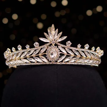 Mados Baroko Prabanga Kristalų Bridal Crown Rožančiai Šviesos Aukso Diadem Rožančiai Moterų Nuotakos Šukuosena Vestuvių Plaukų Aksesuarai VL