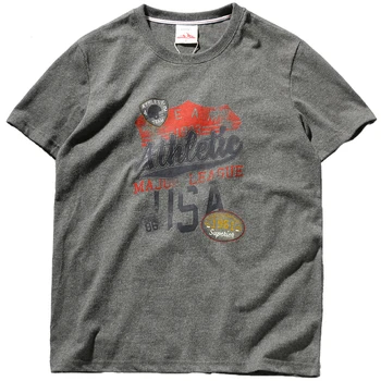 2021 m. Vasarą Naujas Amerikietiško Stiliaus Atsitiktinis Trumpas rankovėmis Atspausdintas T-shirt Vyrų Mados Plauti Grynos Medvilnės Apvalios Kaklo Dugno Viršūnės