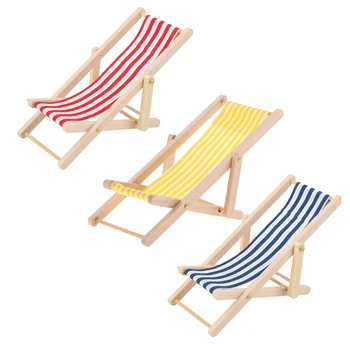 3pcs 12 Mini Lounge Beach Vejos Kėdės Lėlės Namas Modelis Baldai