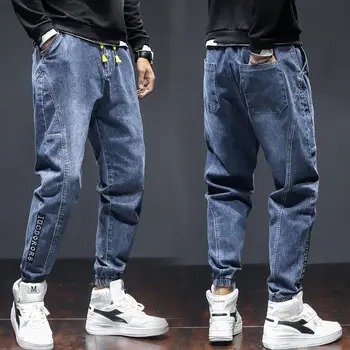 Džinsai Vyrų Mados Prekės ženklo Haremo Kelnės Laisvas Žmogus Pavasario Stiliaus, Tiesios Tendencija Kombinezonai Hip-Hop High Street Vyrai didelio Dydžio Kelnės