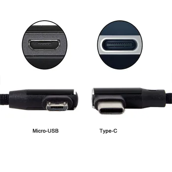 USB Micro & Type-C Kairės į Dešinę 90 Laipsnių Kampu USB 2.0 Duomenų Kabelis su Mova, Planšetinio kompiuterio ir Telefono 15cm