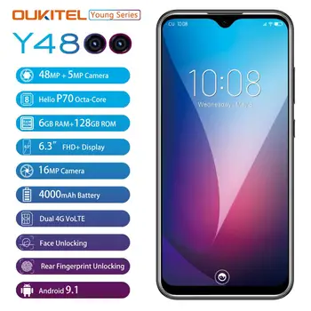 OUKITEL Y4800 Android 9.0 Mobiliojo Telefono 6.3