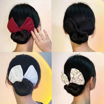 2021 Naujas Fashional Vikrus Bun Spausdinti Gėlių Plaukų Aksesuarai Moterims 35cm Magija Plaukų Formavimo Spurga prancūzijos Twist Curler Maker