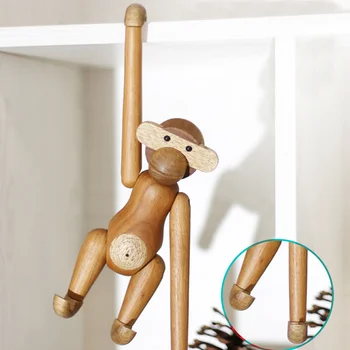 Nordic Dizainas Kabo Mediniai Beždžionė Lėlės Statulėlės Drožyba Gyvūnų Amatų, Žaislų Dovanos Apdaila Namo Kambario Dekoro Priedai