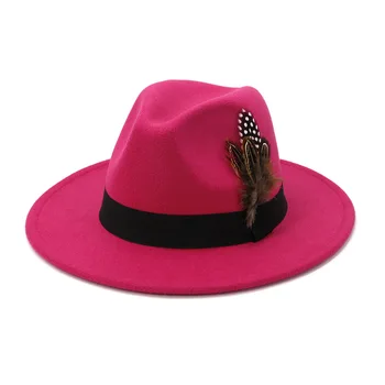 Fedoras vyrų fedora skrybėlę vyrų panama viršutinio dangtelio unisex skrybėlę Karinis spalva fedoras didelis kraštų skrybėlę bažnyčios skrybėlę šalis skrybėlę