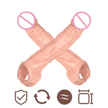 JWZGA Daugkartinio naudojimo Prezervatyvą Penis Extender Rankovės Erotinis Sekso Žaislai Suaugusiems, Sekso Produktai Gaidys Gumos Vyrų 18 Plius