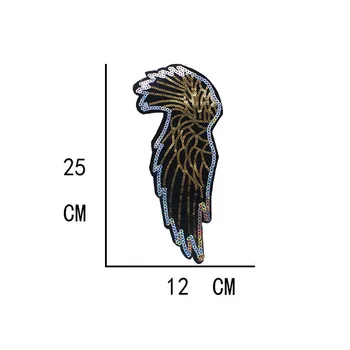 1pcs Blizgančiais Angelas sparnų Siūti-ant Pleistro T-Shirt Klijų Aplikacijos Siuvinėjimo Pleistras 