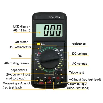 Skaitmeninis Multimetras LCD Ekranas, Nešiojamas Įtampa dėl Atsparumo Įrankis su Apšvietimu XL830L KSI999