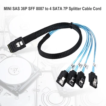 Moterų Priekį Breakout Cable SFF-8087 36P Vyrų ir 4 SATA 7P Vidaus Mini SAS Buitinių Kompiuterių Priedai