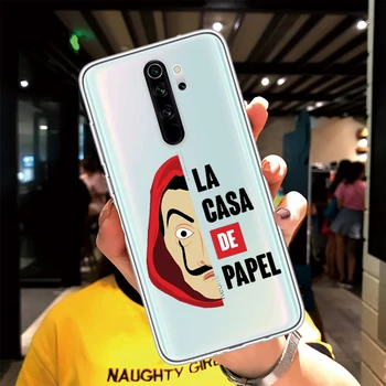 La Casa de papel Telefoną Atveju Xiaomi Redmi Pastaba 8 Pro Pastaba 7 6 5 Pro Mi 9 9T k20 k20pro Minkštas Skaidrios TPU Dangtis