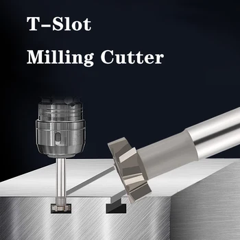 HSS T Lizdas Frezavimo Cutter Kelvedžio Bitai Metal Pabaiga Malūnas 10 12 16 20 30 32mm CNC T Lizdas Frezavimo Cutter